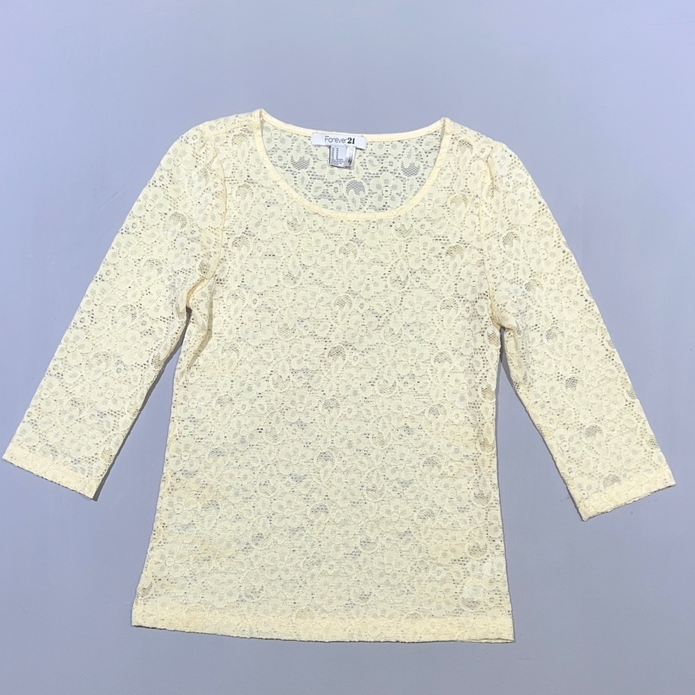 Forever 21 Yellow Lace Blouse